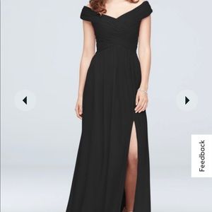 David’s Bridal Off the shoulder mesh bridesmaid dress